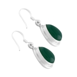 925 sterling silver green onyx earrings
